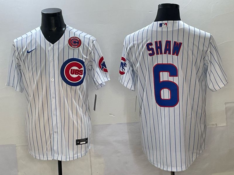 Men Chicago Cubs #6 Shaw white Nike MLB 2025 jersey 01